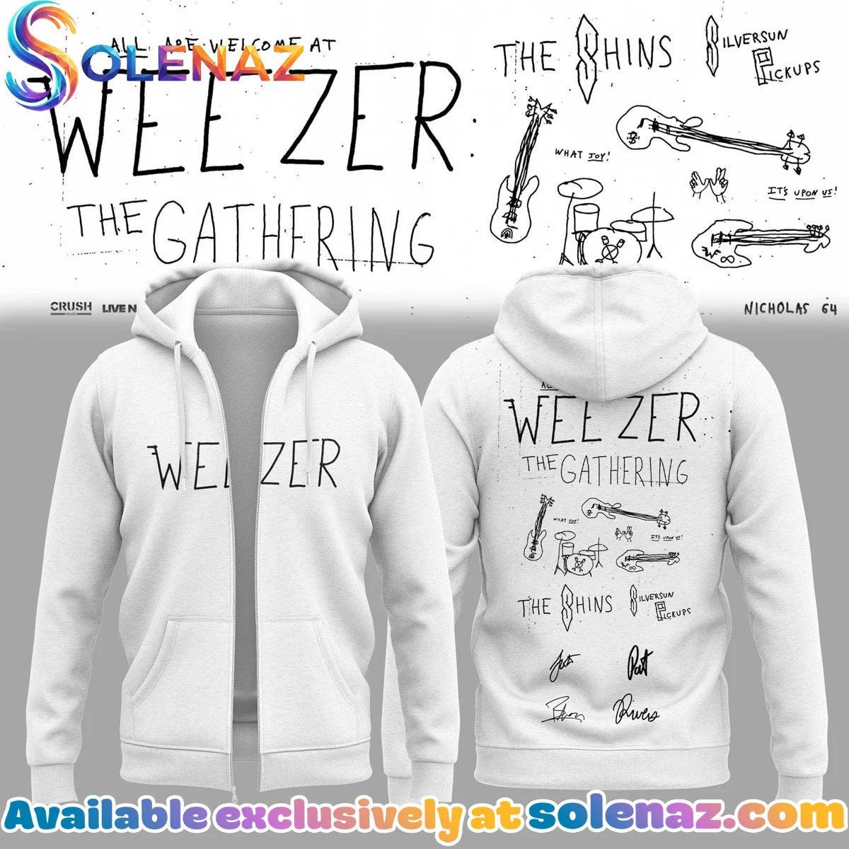 Weezer THE GATHERING WORLD WIDE Signature Shirt & Hoodie (Release 2)