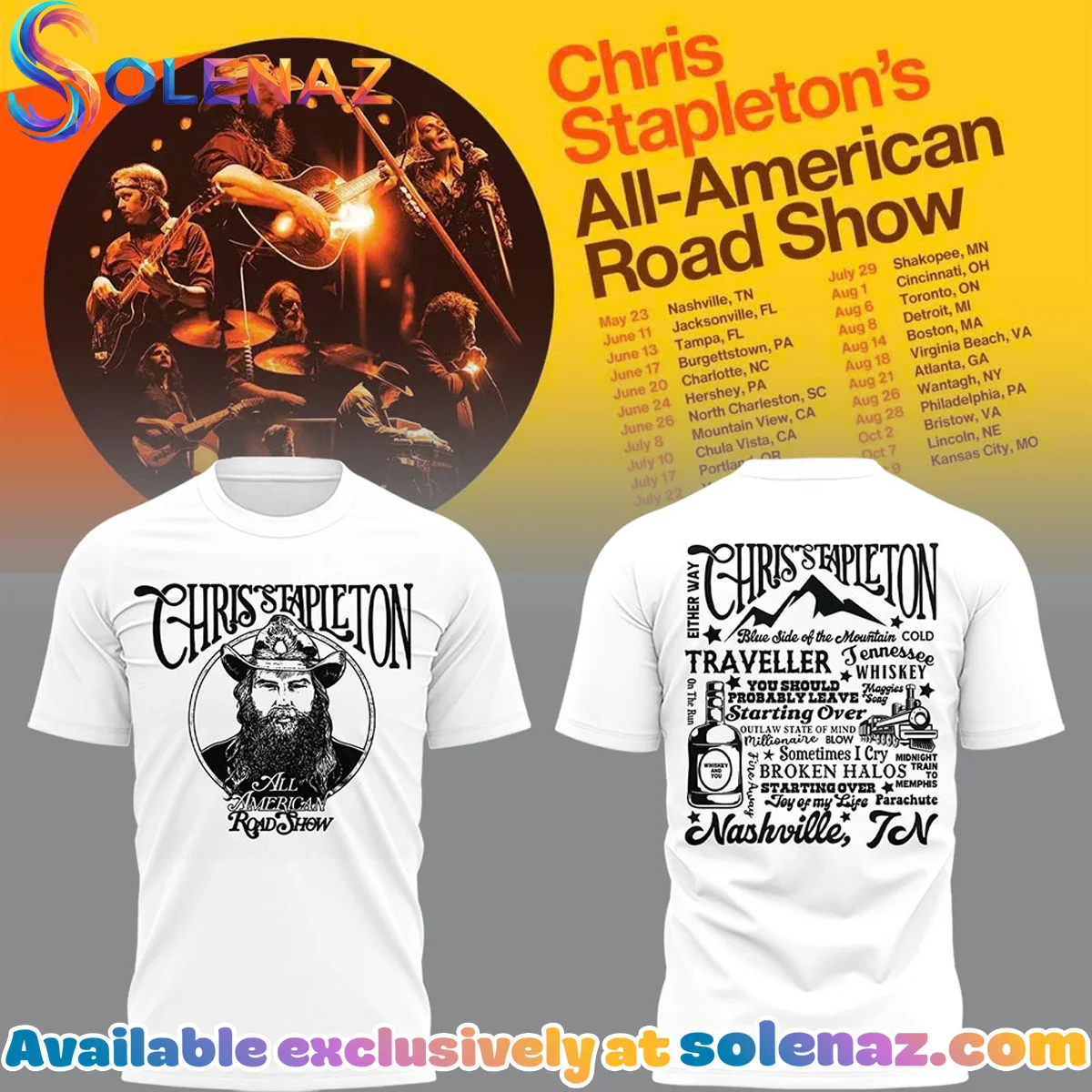Chris Stapleton All-American Road Show Nissan Stadium T-Shirt & Hoodie (Design 2)