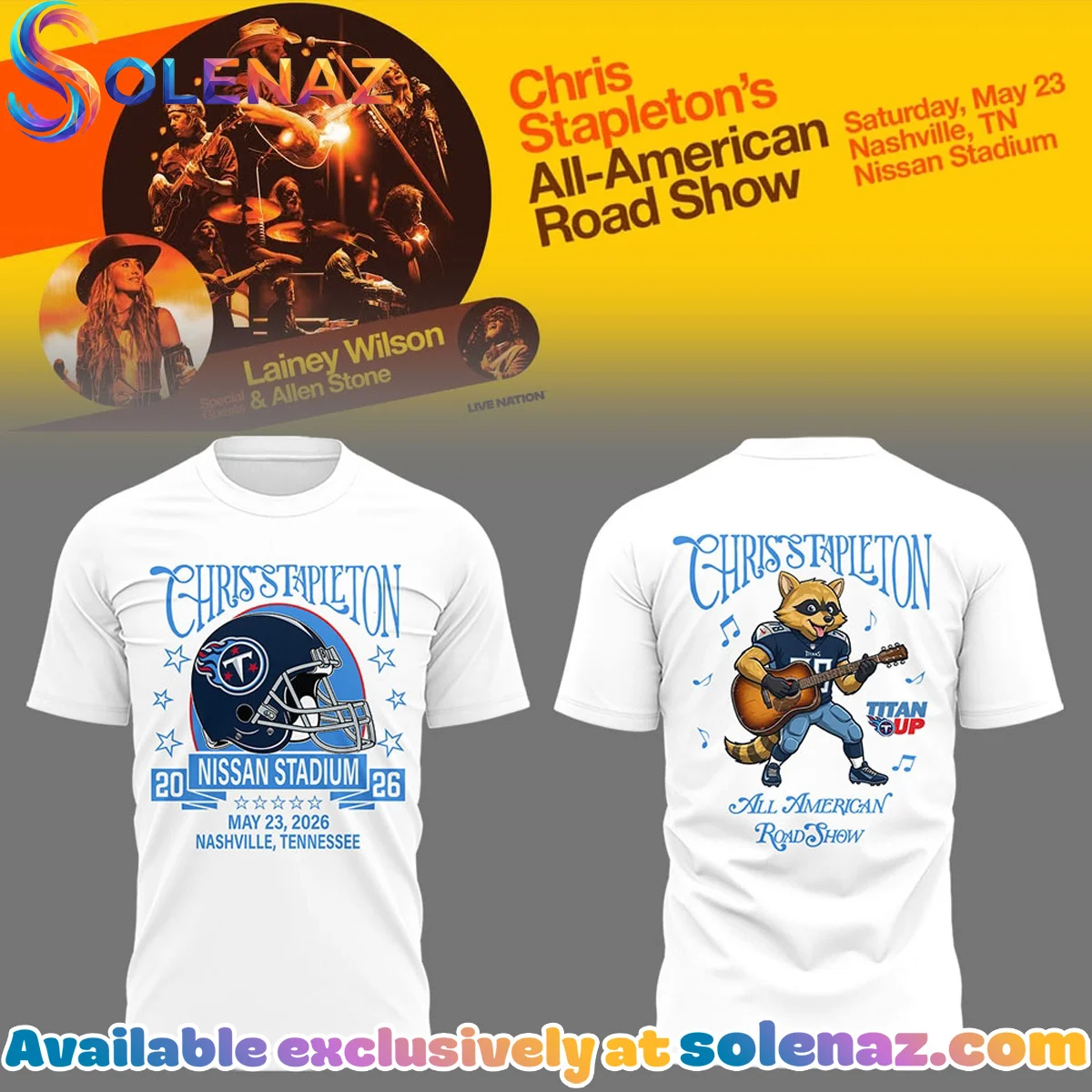 Chris Stapleton All-American Road Show Nissan Stadium Shirt & Hoodie - Variant 5