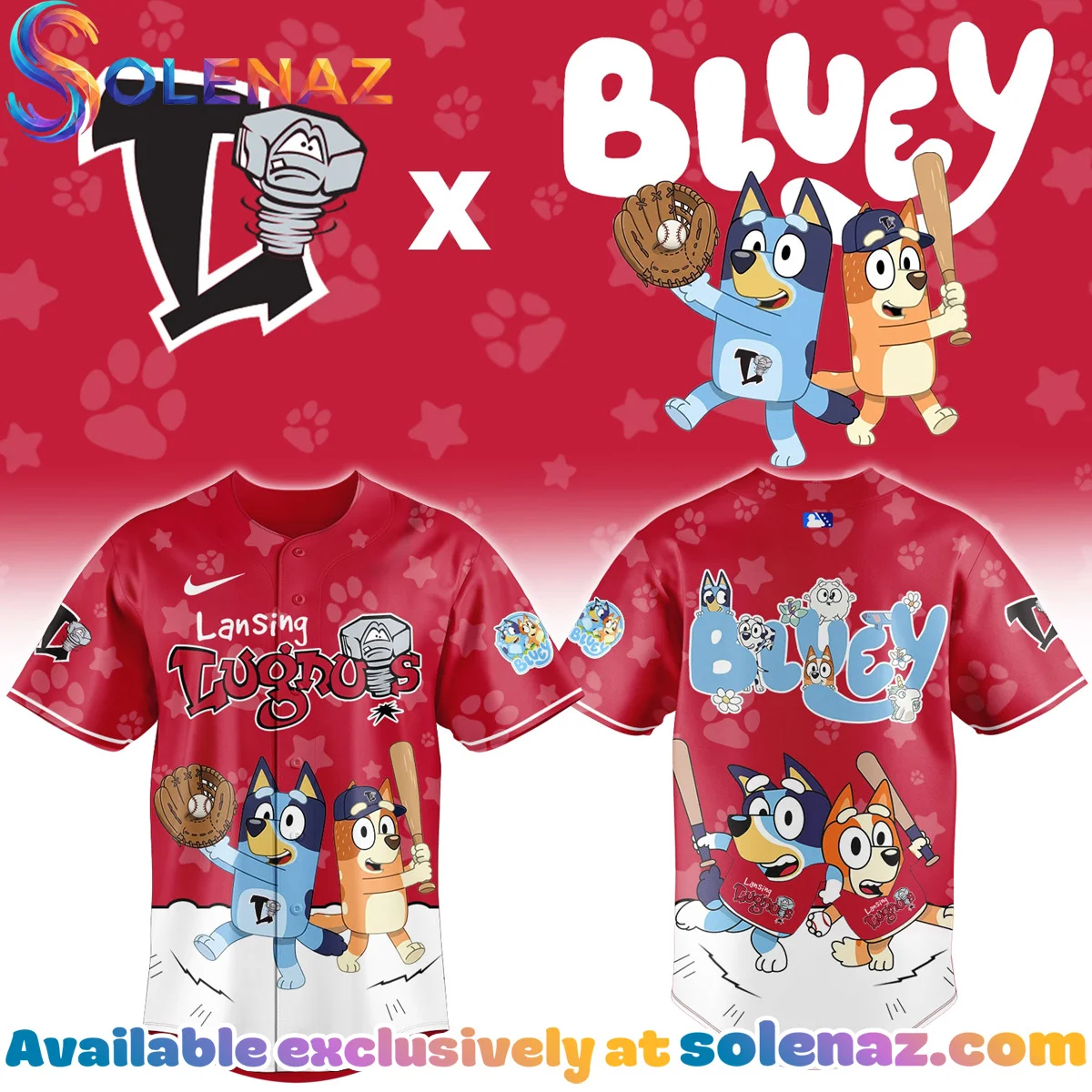 Lansing Lugnuts x Bluey Jersey Lansing Lugnuts x Bluey Jersey