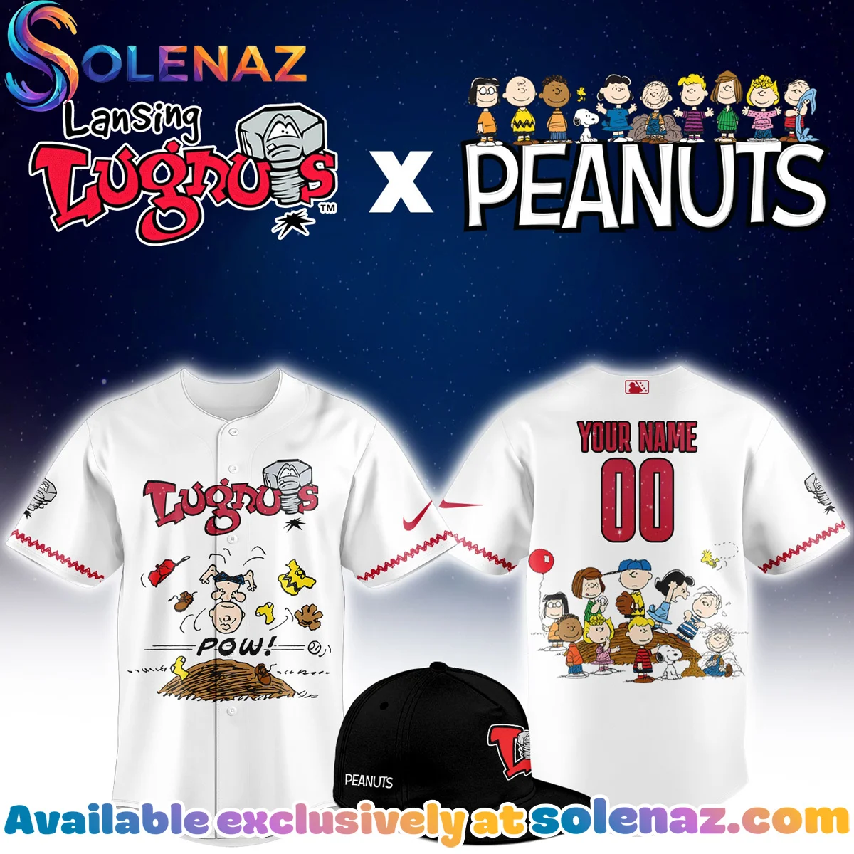 Lansing Lugnuts x Peanuts Jersey