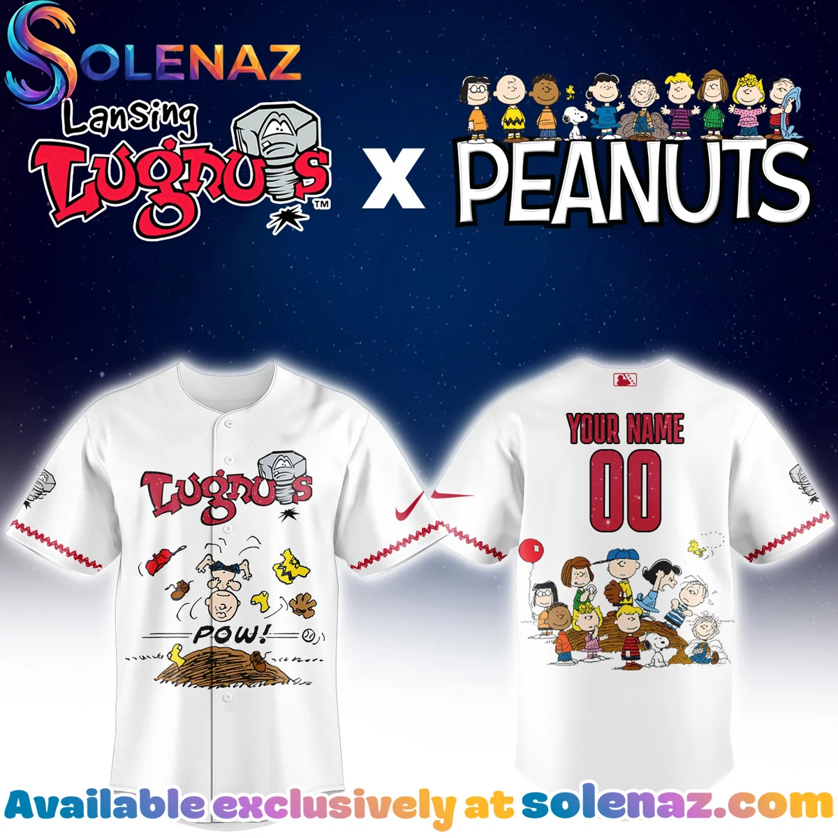 Lansing Lugnuts x Peanuts Jersey Lansing Lugnuts x Peanuts Jersey